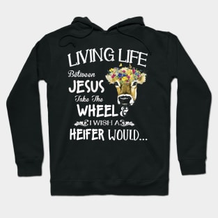 cow living life jesus Hoodie